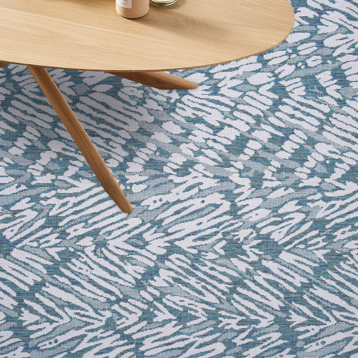 Dakota Fields Teal Blue Indoor/Outdoor Rug & Reviews Wayfair